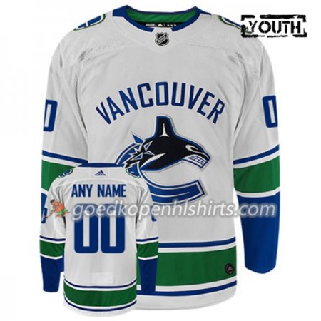 Vancouver Canucks Custom Adidas Wit Authentic Shirt - Kinderen